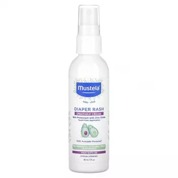 Mustela, Diaper Rash, спрей, без отдушек, 88 мл (3 жидк. Унции)