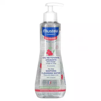 Mustela, Успокаивающая очищающая вода без смывания с лимонником, для очень чувствительной кожи, без отдушек, 300 мл (10,14 жидк. Унции)