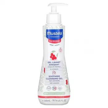 Mustela, Успокаивающий очищающий гель с лимонником, без отдушек, 300 мл (10,14 жидк. Унции)