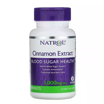 Natrol, экстракт корицы, 500 мг, 80 таблеток