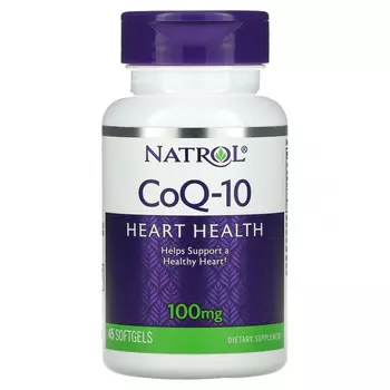 Natrol, Коэнзим Q-10, 100 мг, 45 капсул