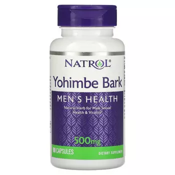 Natrol, Кора йохимбе, 500 мг, 90 капсул