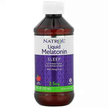 Natrol, жидкий мелатонин, для сна, ягодный вкус, 2.5 мг, 237 мл (8 жидк. унций)