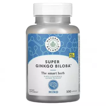 Natural Balance, супер гинкго билоба, 100 капсул