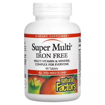 Natural Factors, Супермультивитамин, без железа, 90 таблеток