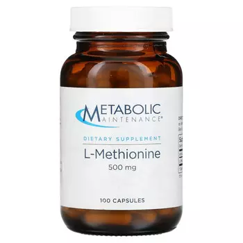 Metabolic Maintenance, L-метионин, 500 мг, 100 капсул
