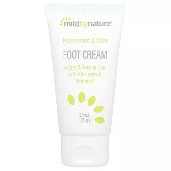 Mild By Nature, крем для ног с перечной мятой, маслом ши, маслами арганы и марулы, 71 г (2,5 унции)