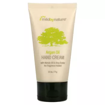 Mild By Nature, крем для рук с аргановым маслом, маруловым маслом и маслом ши, без запаха, 71 г (2,5 унции)