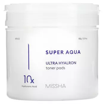 Missha, Super Aqua, тонер в салфетках для ультраувлажнения, 90 шт., 18 г (6,34 унции)