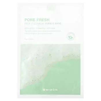 Mizon, Pore Fresh, пузырьковая косметическая маска для глубокого очищения, 1 листовая маска, 25 г (0,88 унции)