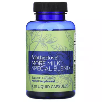 Motherlove, Специальная смесь More Milk, 120 капсул с жидкостью