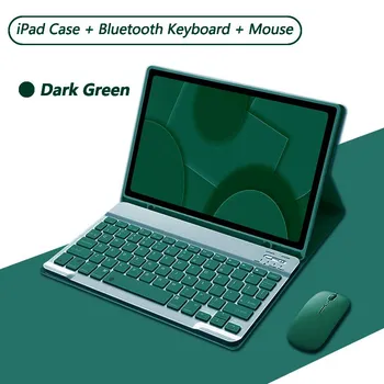 Кожаный чехол для iPad Case Pro 11 Air 1/2/3/4 с лотком для ручек для iPad 8/9/10-го поколения с магнитной крышкой и Bluetooth-клавиатурой и мышью air3 10.5 pro 10.5