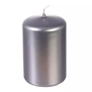Свеча классическая 9 x 6 см Adpal металлик серебряный