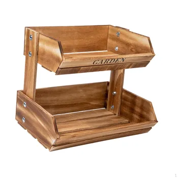Элегантный деревянный органайзер для фруктов с уровнями Wood