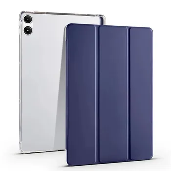 Тройной кожаный мягкий чехол-подставка для планшета Xiaomi Redmi Pad Pro 12,1 Poco Pad, чехол для Redmi Pad Pro, чехол с держателем для ручек Redmi Pad Pro 12.1 мятный зеленый