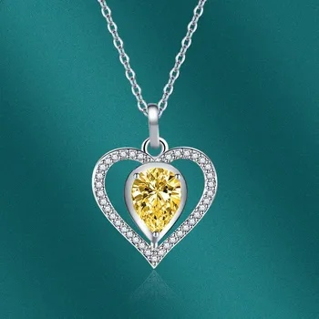 BELLA BOX Сердце Кулон Ожерелье Многоцветные Модные Свадебные Помолвочные Ювелирные Изделия синий