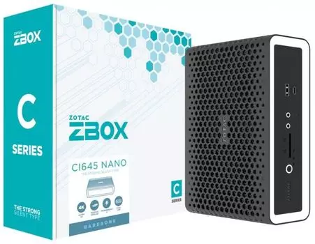 Платформа Zotac ZBOX CI645 nano i5-1135G7, 2*DDR4(3200), 2.5" HDD/SSD, M.2, 2*Glan, WiFi, BT, Iris Xe graphics, SD card-reader, Thunderbolt 4, 4*USB 3