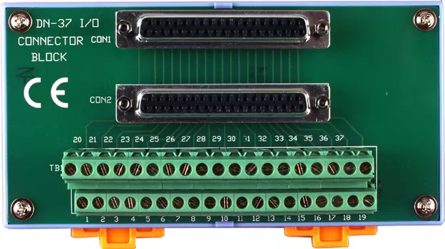 Плата ICP DAS DN-37-A CR I/O Connector Block with DIN-Rail Mounting and M.-F. D-sub cable 1M