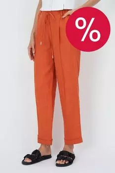 Брюки льняные на кулиске с манжетами ElectraStyle