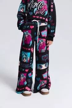 Брюки на кулиске с принтом MIMIMODA