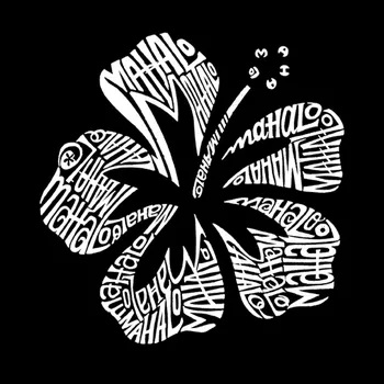 Mahalo — мужская футболка с длинным рукавом Word Art LA Pop Art