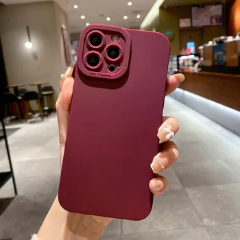 Силиконовый чехол для защиты камеры iPhone 16 Pro 15 14 Pro Max 13 11 12 XR XS Max X 7 8 Plus, мягкая противоударная матовая задняя крышка iPhone 13 Pro Max чёрный