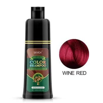 Sevich 250ml Аргановое масло Шампунь для краски для волос Укладка волос Быстрая окраска волос Натуральный серый Белый цвет волос Краска Шампунь для волос темно-коричневого