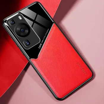 Чехол для Huawei P20 P30 Lite P40 Pro Plus, роскошный кожаный чехол для телефона Huawei P60 P50 Pro, магнитный силиконовый защитный чехол P60 чёрный