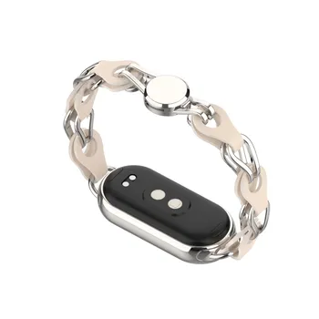 Ремешок Совместимость Xiaomi Металл CHENSONG, Leather chain with magnetic clasp - white