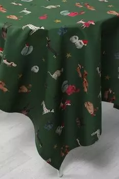 Скатерть хлопковая с принтом Xmas Animals COINCASA