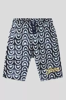 Шорты хлопковые на кулиске Guess