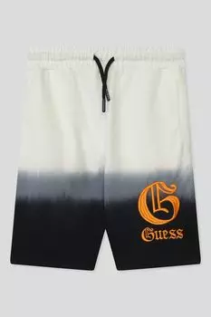 Шорты хлопковые на кулиске с принтом Guess