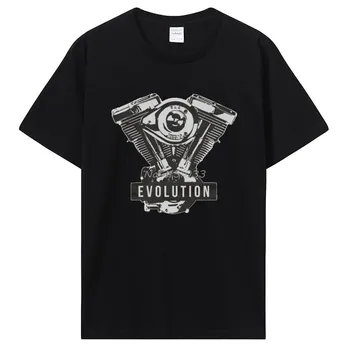 Мотоциклетная одежда V Twin Biker Evolution Engine Футболка Повседневная футболка Хлопковые топы Футболки Мужская одежда Футболка унисекс большого размера S темно-серого