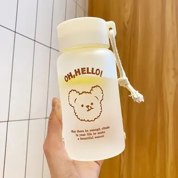 Детская бутылка для воды с милым рисунком, дизайном ручки, здоровая, без запаха, хорошая герметизация, вода для студентов
