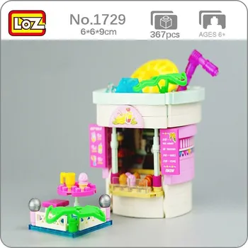 LOZ 1729 Dream, парк развлечений, магазин напитков, магазин напитков, ресторан, 3D мини-блоки «сделай сам», кирпичи, строительные игрушки без коробки