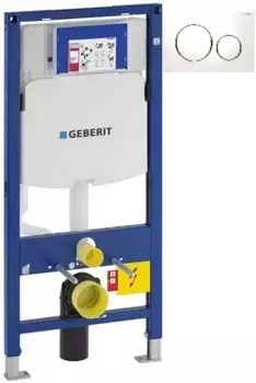 Инсталляция для унитаза Geberit Duofix Sigma 20 111.300.00.5 + 111.815.00.1 + 115.882.KK.1 с кнопкой смыва, белый/золотой/белый