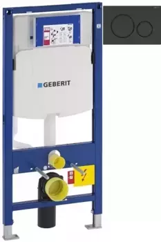 Инсталляция для унитаза Geberit Duofix Sigma 20 111.300.00.5 + 111.815.00.1 + 115.882.DW.1 с кнопкой смыва, черный глянец/черный матовый/черный глянец