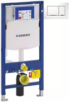 Инсталляция для унитаза Geberit Duofix Sigma 30 111.300.00.5 + 111.815.00.1 + 115.883.KJ.1 с кнопкой смыва, белый/хром/белый