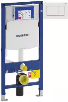 Инсталляция для унитаза Geberit Duofix Sigma 30 111.300.00.5 + 111.815.00.1 + 115.883.11.1 с кнопкой смыва, белый матовый