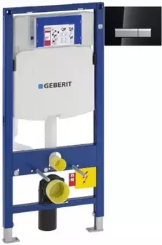 Инсталляция для унитаза Geberit Duofix Sigma 40 111.300.00.5 + 111.815.00.1 + 115.600.SJ.1 с кнопкой смыва, черный/матовый алюминий
