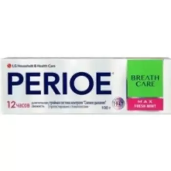 Perioe Breath Care - Паста зубная с тройной системой контроля свежего дыхания, максимально свежая мята, 100 г
