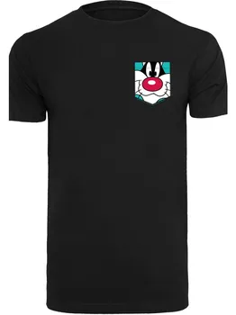 Футболка F4NT4STIC Looney Tunes Sylvester Face Faux Pocket, черный