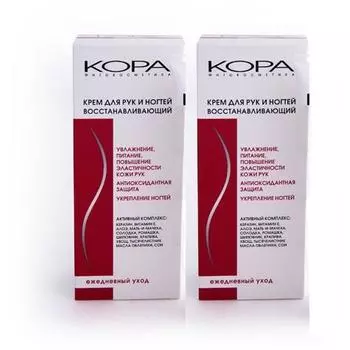 Кора Комплект Крем для рук и ногтей восстанавливающий 2х100мл (Кора, Уход за руками и ногами)
