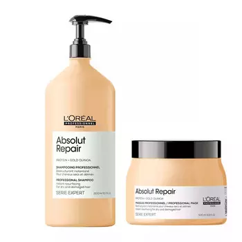 L'oreal Professionnel Набор Absolut Repair для восстановления поврежденных волос (шампунь 1500 мл + маска 500 мл) (L'oreal Professionnel, Serie Expert)