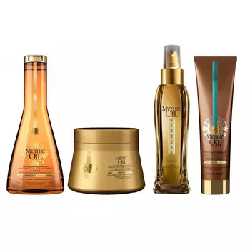 L'oreal Professionnel Набор Mythic Oil: Масло питательное, 100 мл + Шампунь для тонких волос, 250 мл + Маска для тонких волос, 200 мл + Крем универсальный для волос, 150 мл (L'oreal Professionnel, Serie Expert)