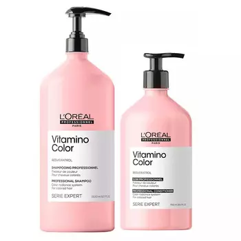 L'oreal Professionnel Набор Vitamino Color (шампунь 1500 мл + кондиционер 750 мл) (L'oreal Professionnel, Serie Expert)