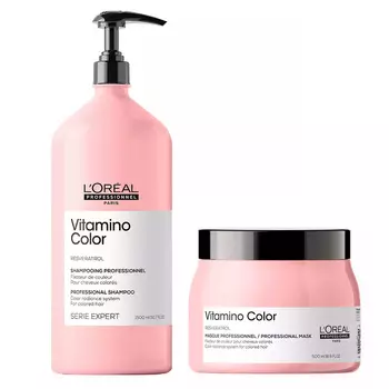 L'oreal Professionnel Набор Vitamino Color (шампунь 1500 мл + маска 500 мл) (L'oreal Professionnel, Serie Expert)