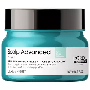 L'oreal Professionnel Шампунь-маска 2-в-1 Scalp Advanced для жирной кожи головы, 250 мл (L'oreal Professionnel, Serie Expert)