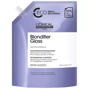 L'oreal Professionnel Восстанавливающий шампунь Blondifier Gloss для мелированных и осветленных волос, рефил, 1500 мл (L'oreal Professionnel, Serie Expert)