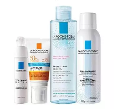 La Roche-Posay Набор продуктов для чувствительной кожи ( крем 50 мл, термальная вода 150 мл, крем 40 мл, мицеллярная вода 200 мл) (La Roche-Posay, Anthelios)